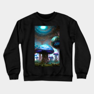 Glowing fantastic mushrooms Crewneck Sweatshirt